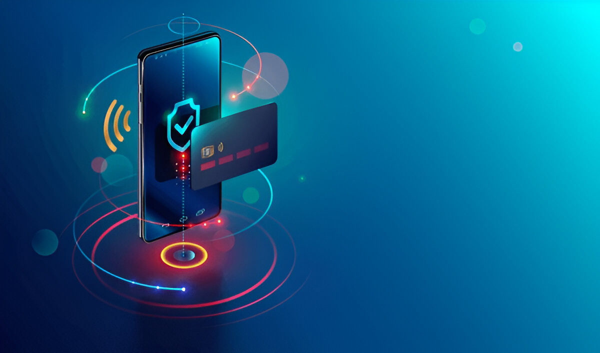 Secure mobile payment and online transaction illustration